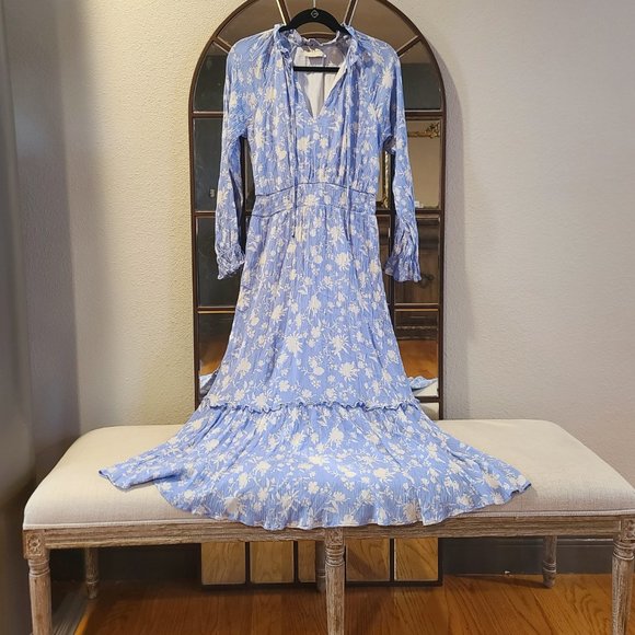 NWOT Beautiful Tink & Posh CHARLIZE FLORAL PRINT LONG SLEEVE MAXI DRESS - Picture 6 of 7